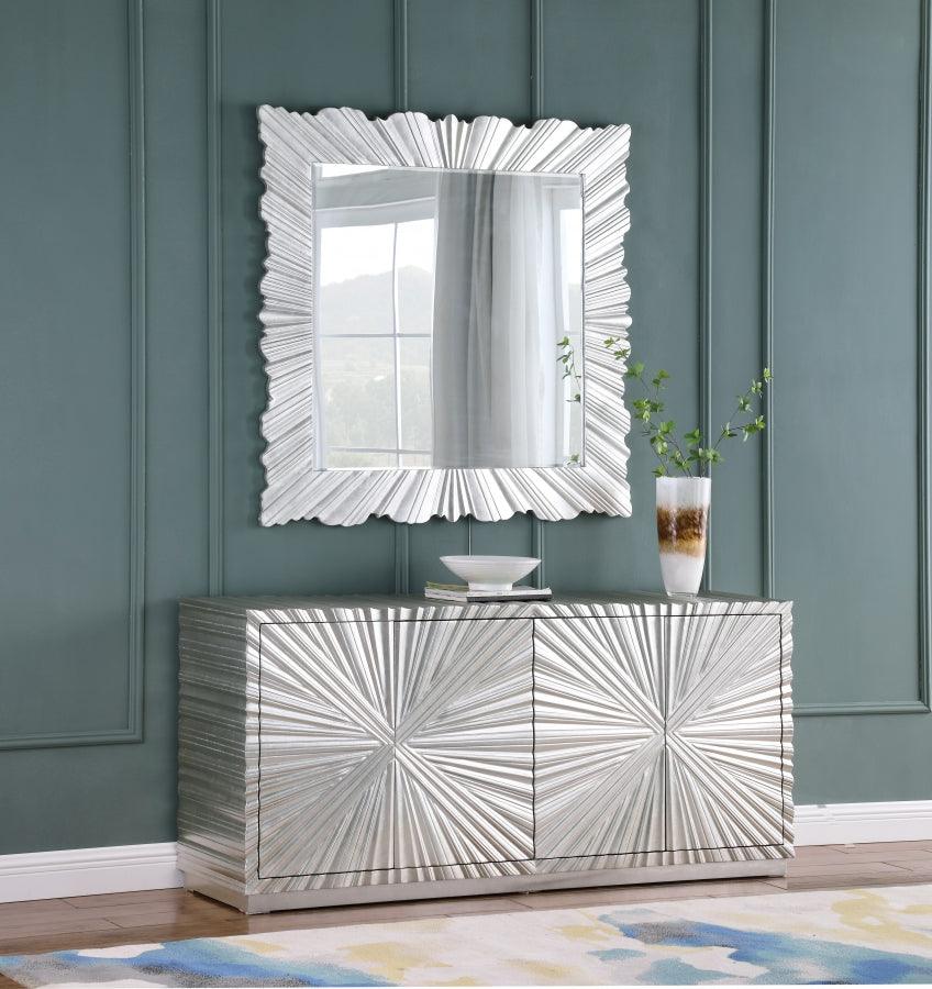 Silverton Sideboard Buffet in Silver Leaf Finish – Elegant Storage for Dining Rooms