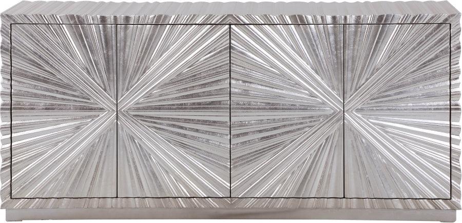 Silverton Sideboard Buffet in Silver Leaf Finish – Elegant Storage for Dining Rooms