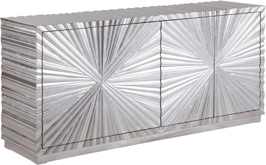 Silverton Sideboard Buffet in Silver Leaf Finish – Elegant Storage for Dining Rooms