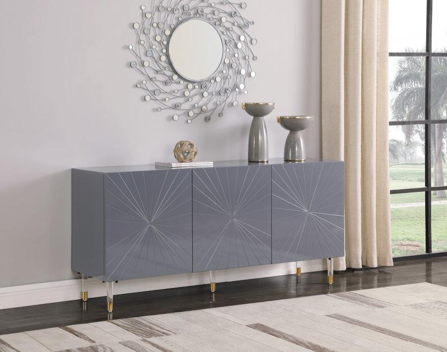 Starburst Sideboard-Buffet In Grey Lacquer - 317 | Meridian