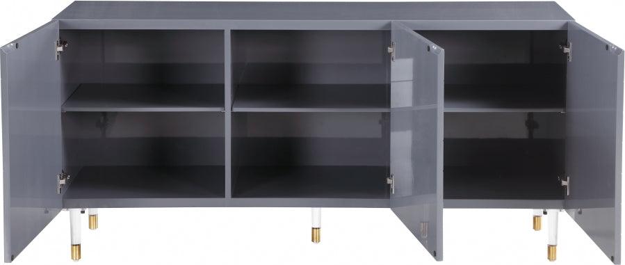 Starburst Sideboard-Buffet In Grey Lacquer - 317 | Meridian