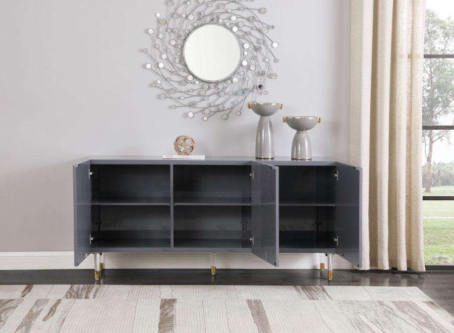 Starburst Sideboard-Buffet In Grey Lacquer - 317 | Meridian