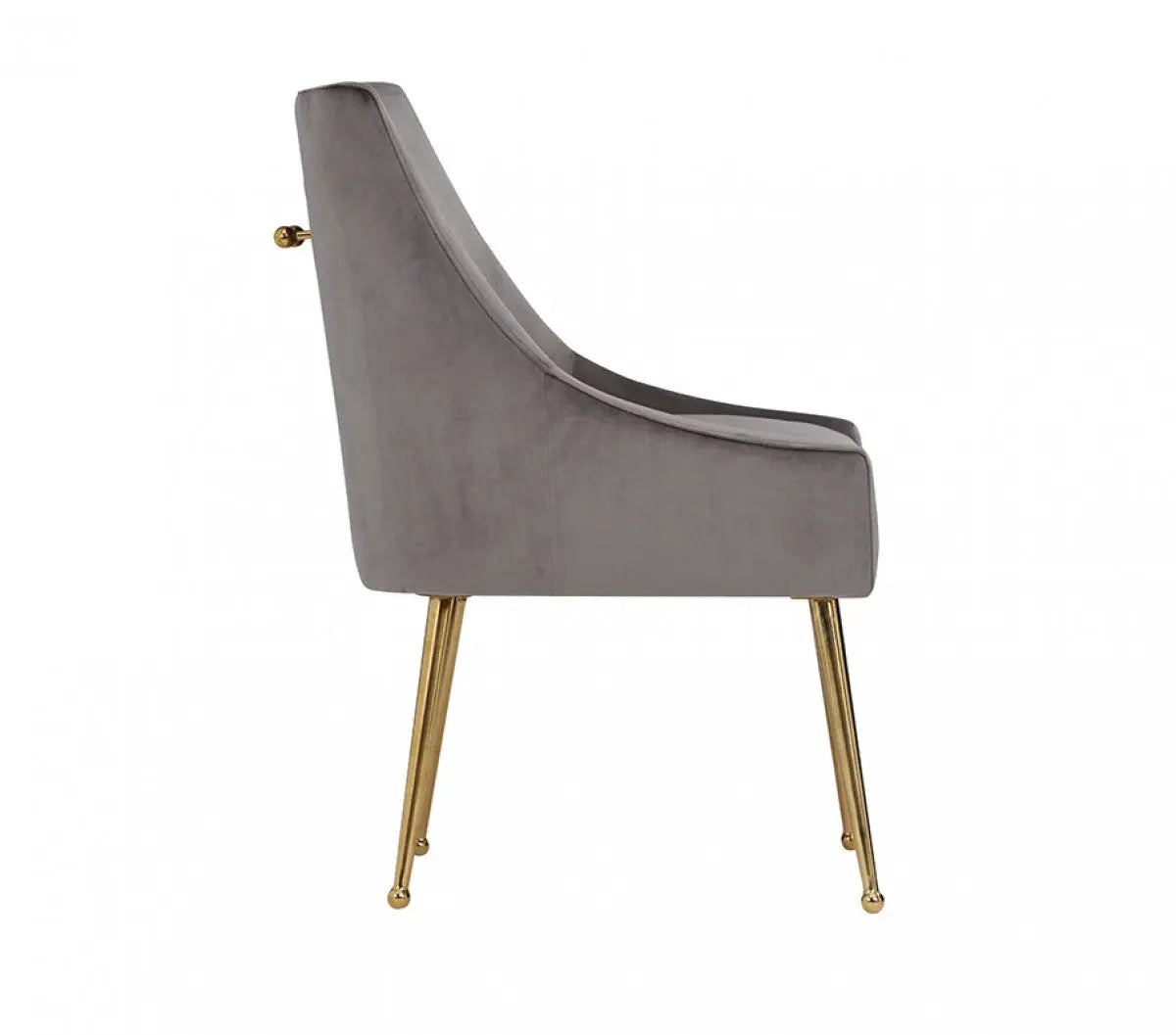 Modrest Castana Modern Grey Velvet & Gold Dining Chair (Set Of 2) Vgrh-Rhs-Dc-101-Gry