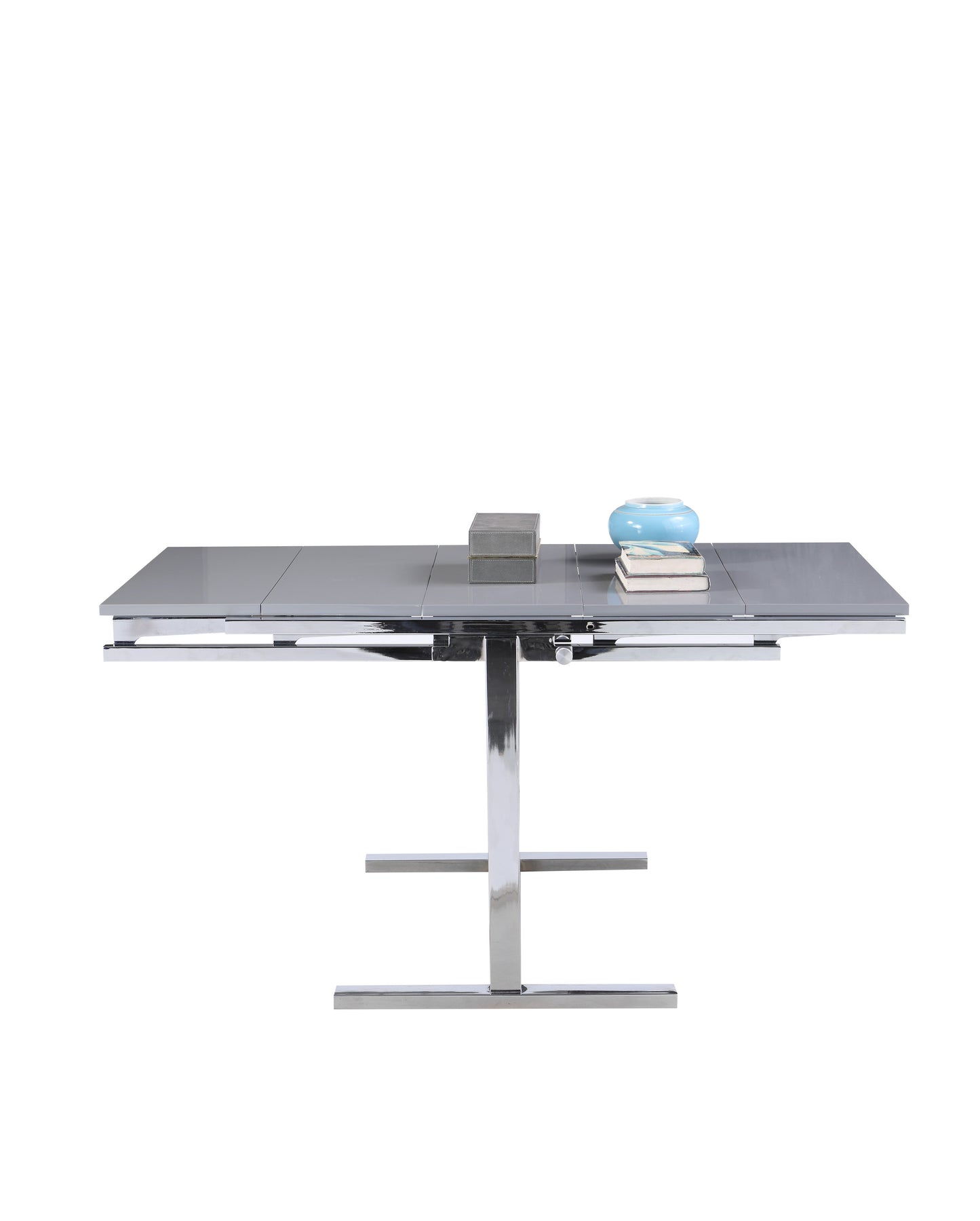 32" Convertible Bookshelf and Dining Table | Chintaly - 8473-DT-GRY-CHM