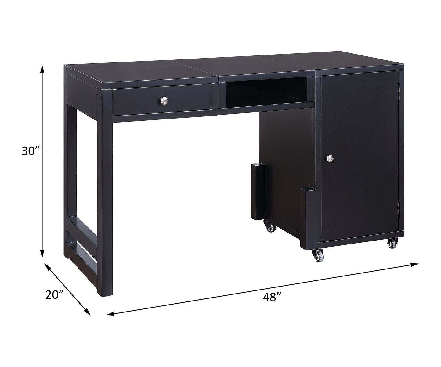 Kaniel Desk (Convertible) 92830 Black Finish | Acme