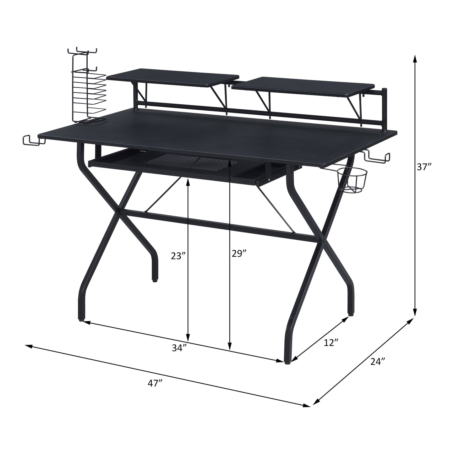 Hartman Gaming Desk 92870 Black Finish | Acme
