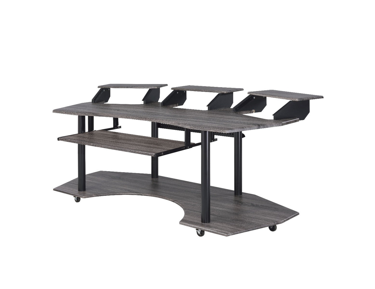 Eleazar 83" Music Studio Desk 92895 Black Oak Finish | Acme