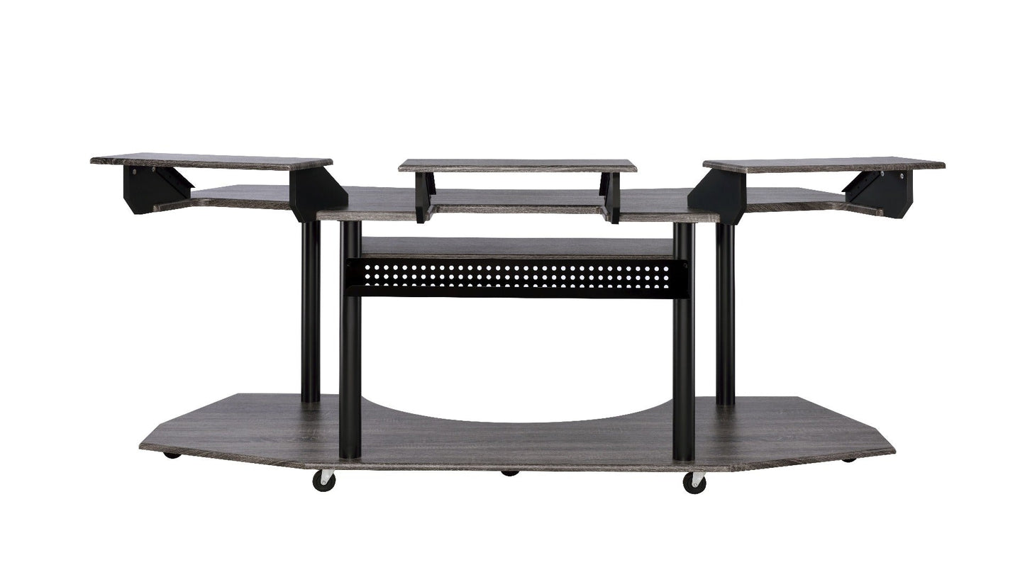 Eleazar 83" Music Studio Desk 92895 Black Oak Finish | Acme