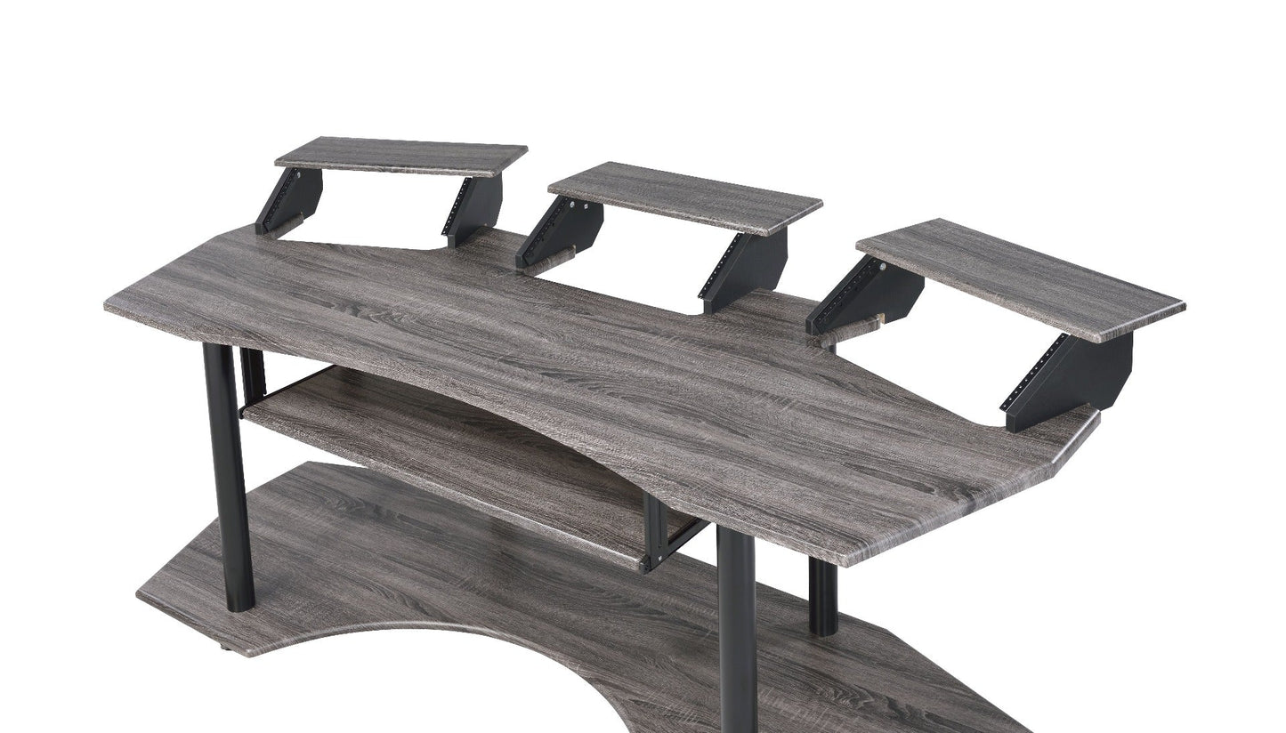 Eleazar 83" Music Studio Desk 92895 Black Oak Finish | Acme