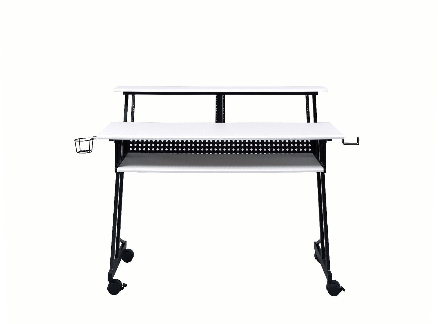 Suitor Music Recording Studio Desk 92902 White & Black Finish | Acme
