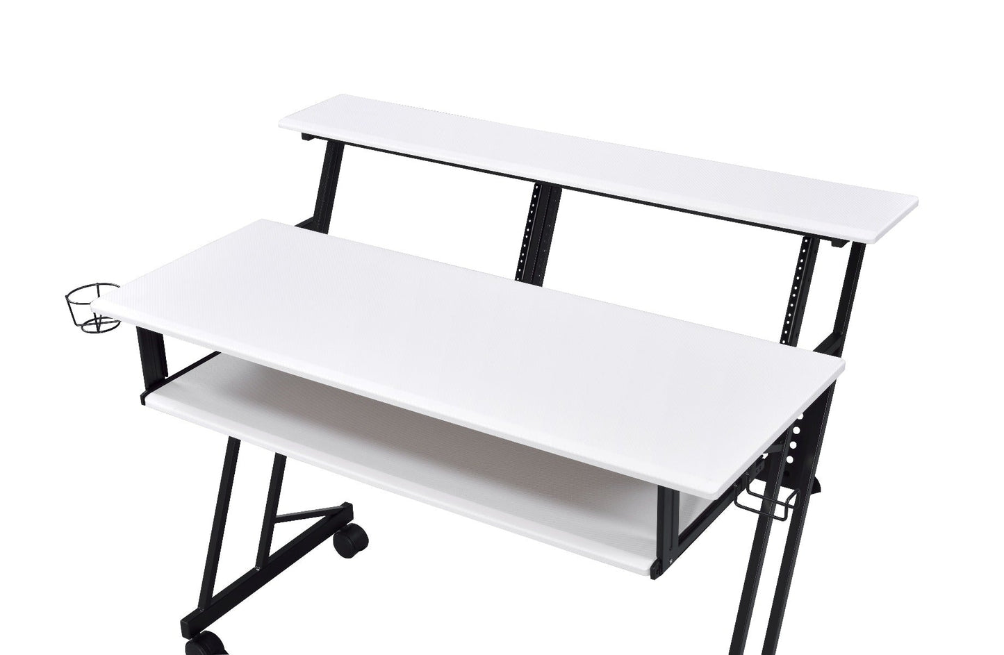 Suitor Music Recording Studio Desk 92902 White & Black Finish | Acme
