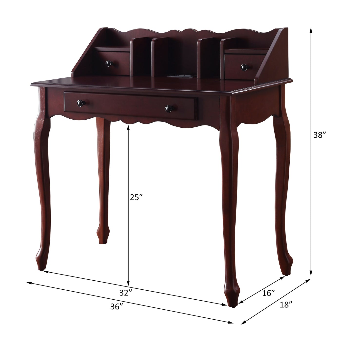 Maral Writing Desk W/USB 92985 Espresso Finish | Acme
