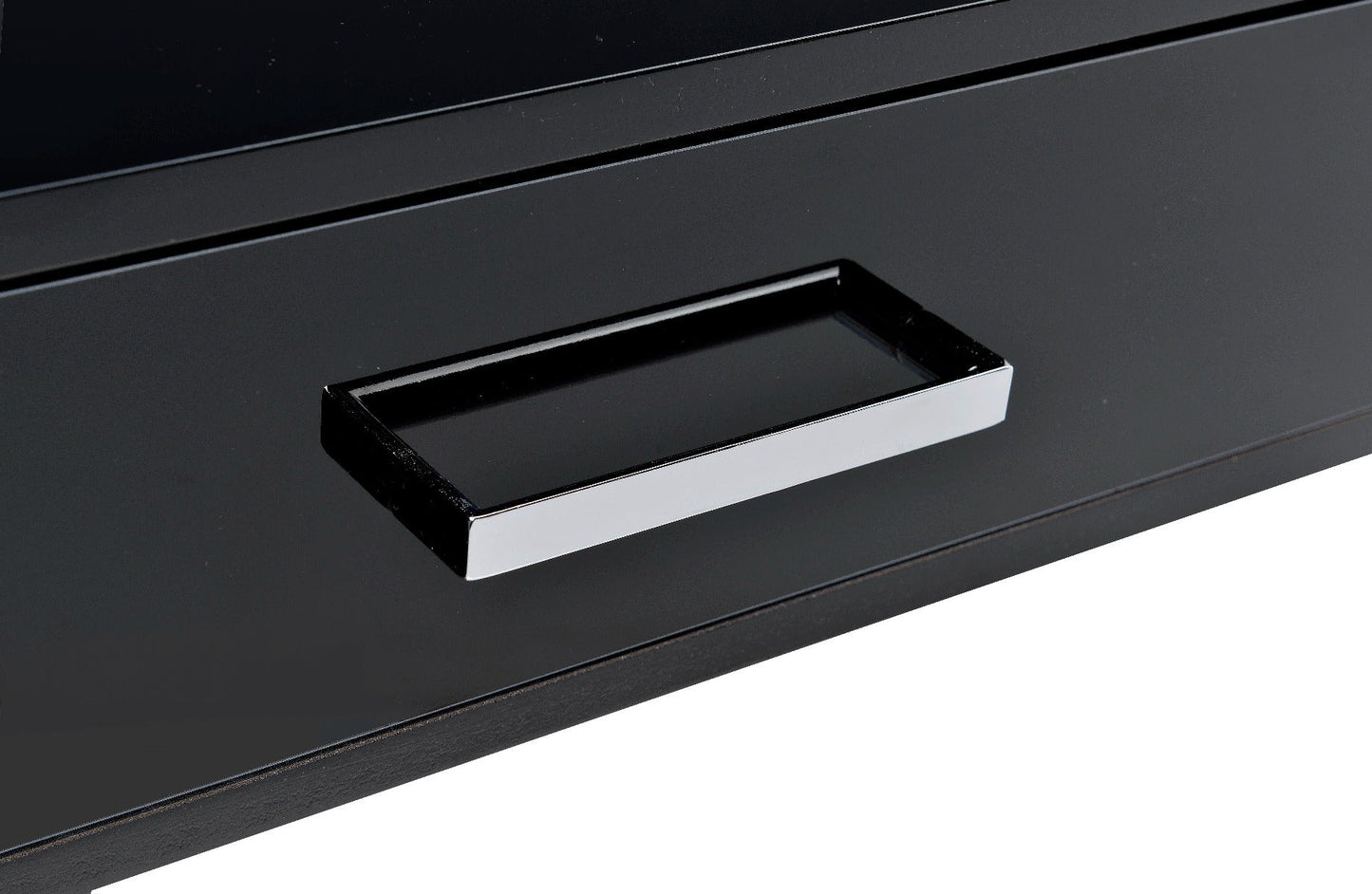 Coleen Writing Desk W/USB 93045 Black High Gloss & Chrome Finish | Acme