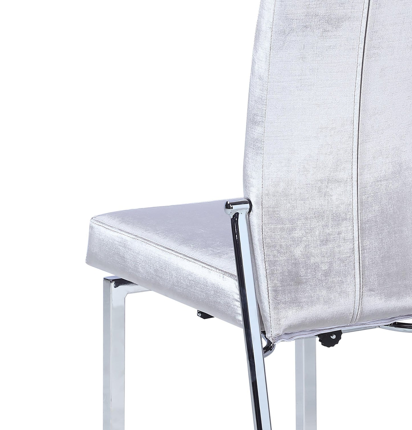 Contemporary Motion Back Side Chair w/ Chrome Frame - 2 per box | Chintaly - ANABEL-SC-GRY-FAB