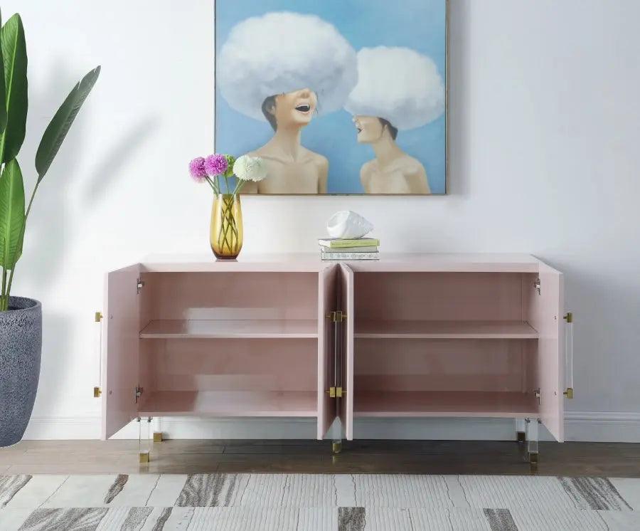 Anastasia Sideboard / Buffet In Pink Lacquer | Meridian