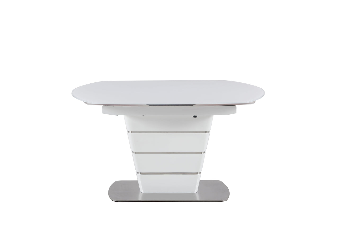 Contemporary White Motion-Extendable Dining Table | Chintaly - CHARLOTTE-DT