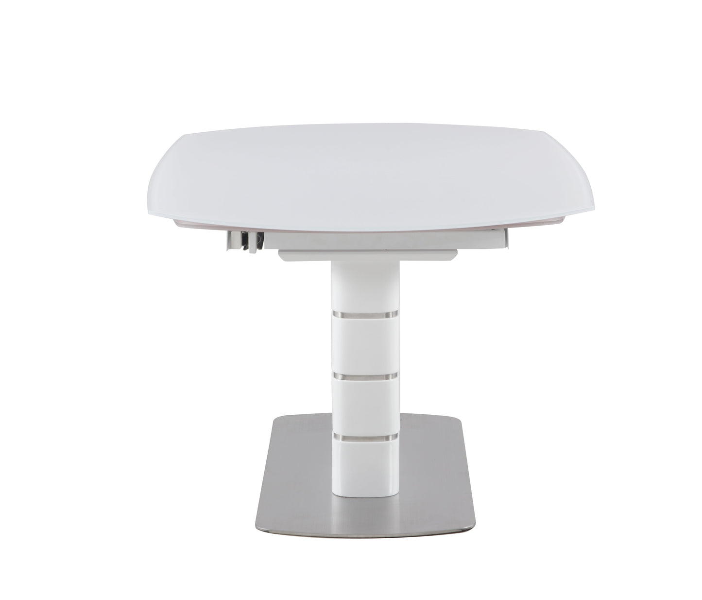 Contemporary White Motion-Extendable Dining Table | Chintaly - CHARLOTTE-DT