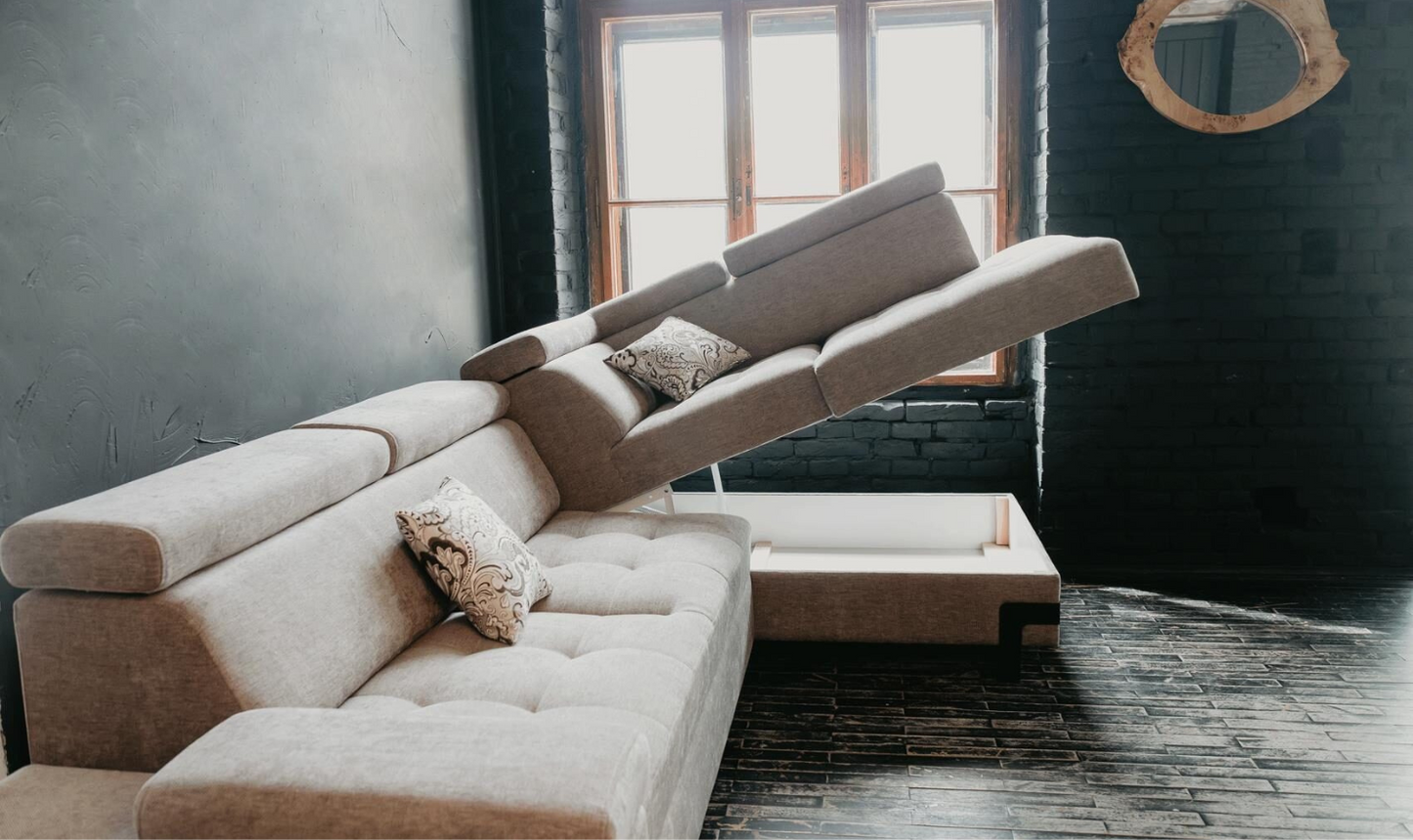 ESF Furniture Garda 3-Seater L-Shaped Sectional Sleeper Sofa with Chaise