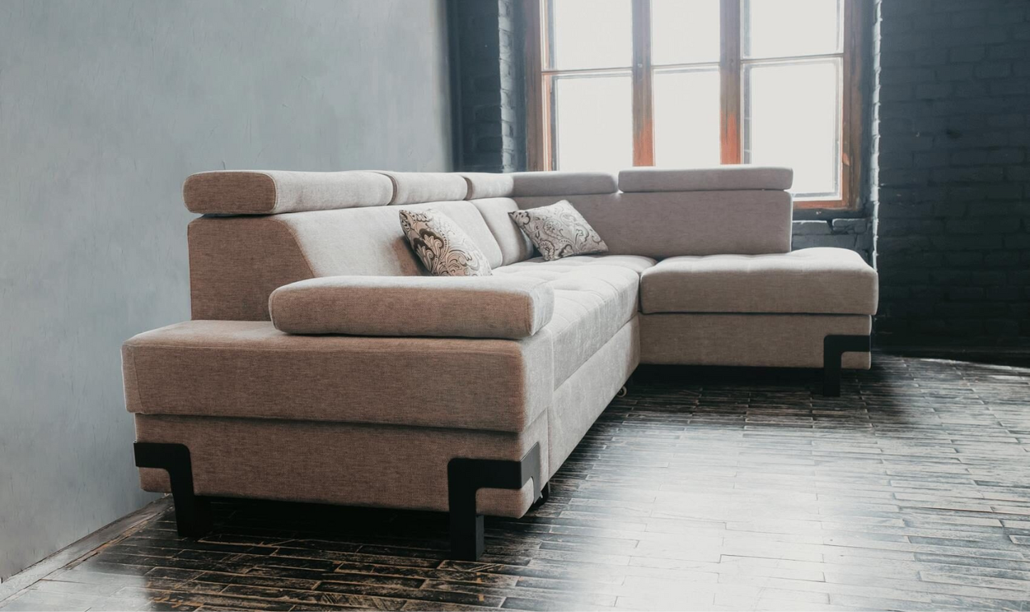 ESF Furniture Garda 3-Seater L-Shaped Sectional Sleeper Sofa with Chaise