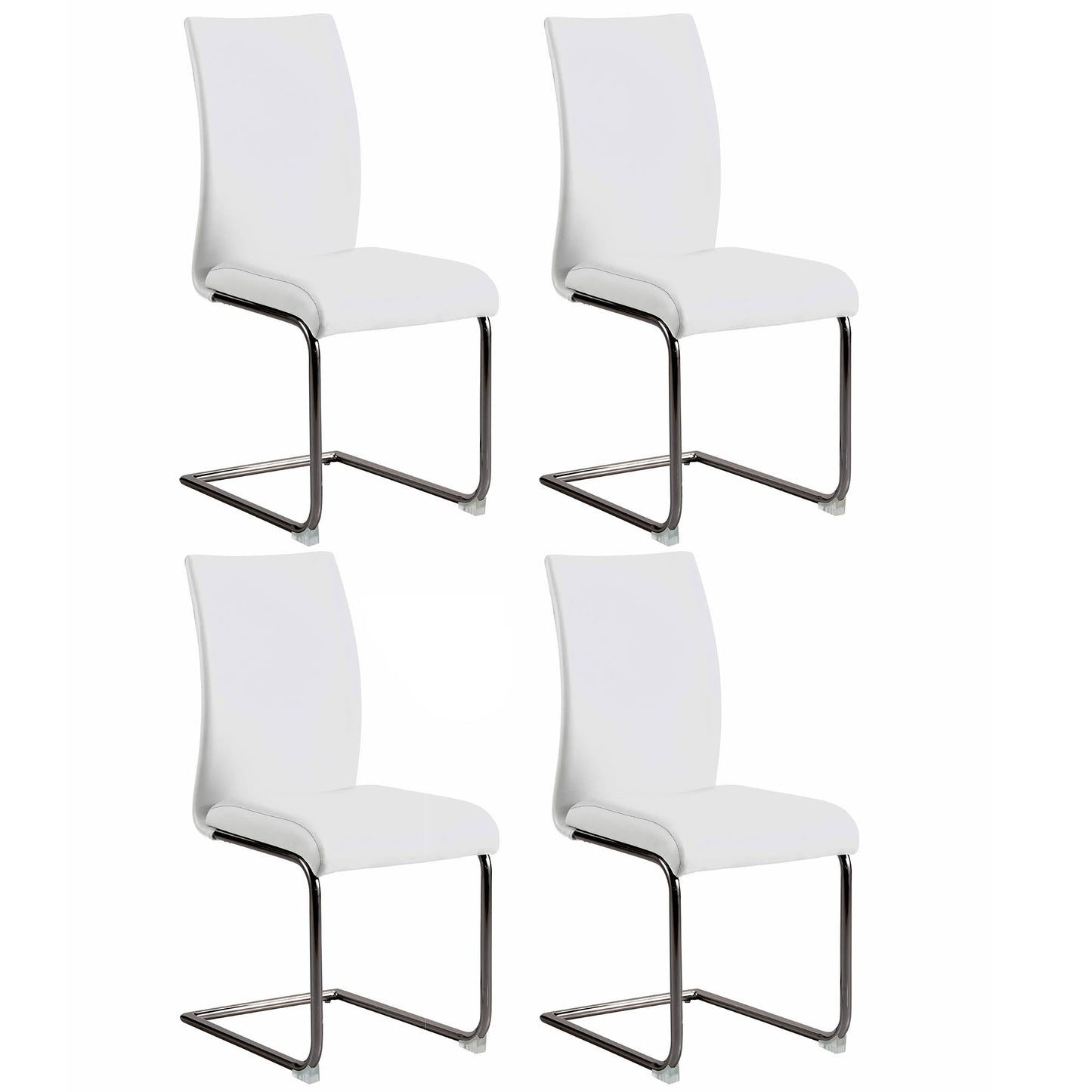 Contemporary Contour Back Cantilever Side Chair - 4 per box | Chintaly - JANE-SC-BKC-WHT
