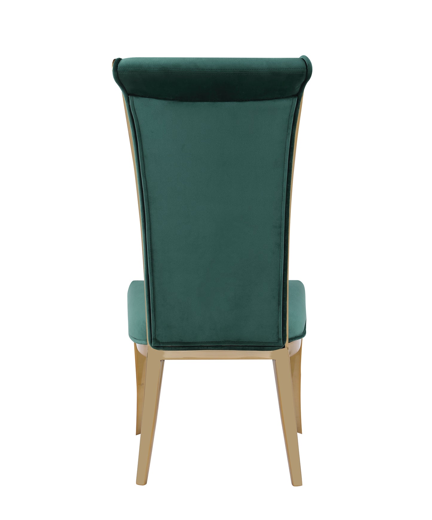 High Back Side Chair w/ Golden Frame - 2 Per Box | Chintaly - JOY-SC-GRN-BGL