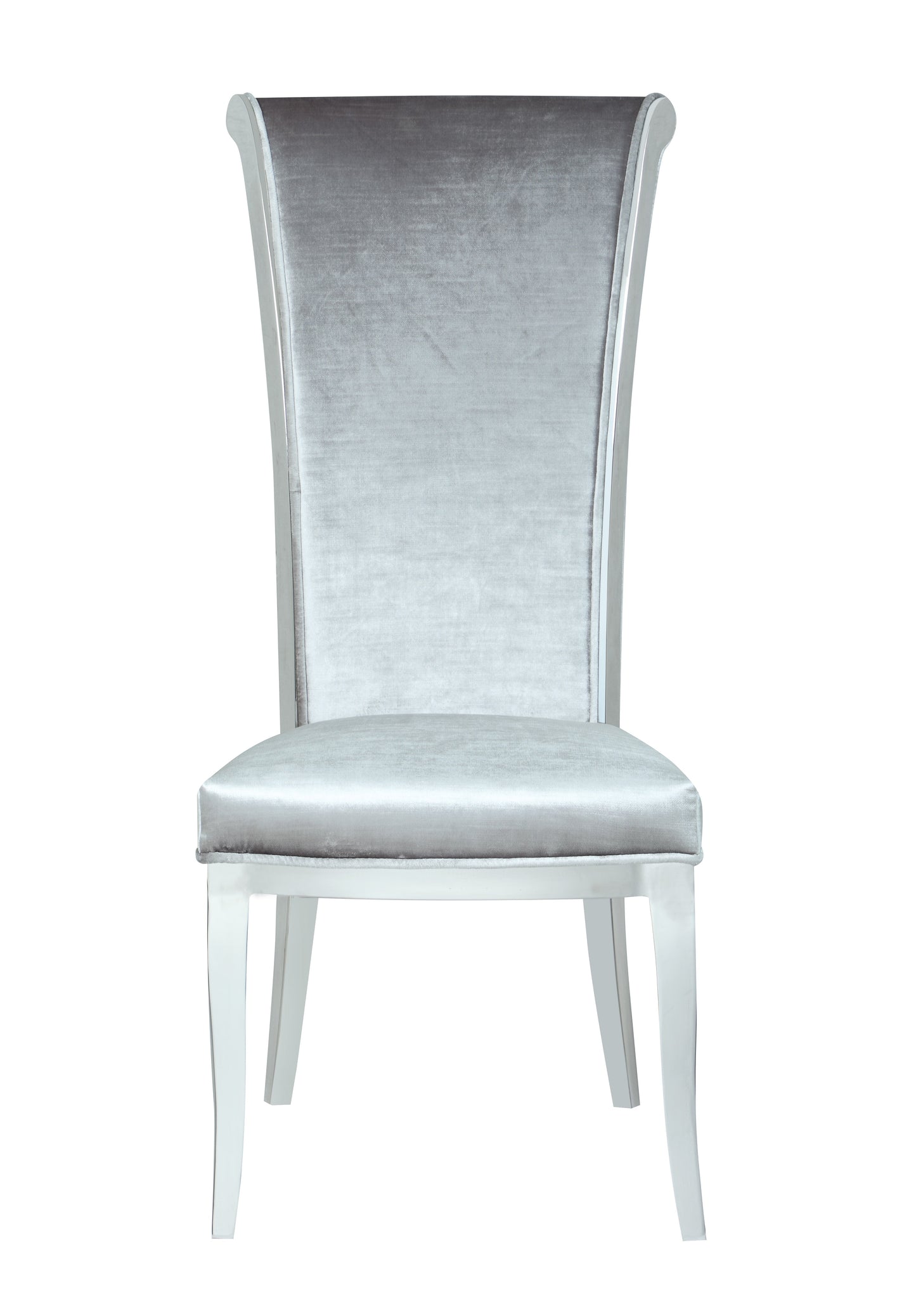 Contemporary High-Back Side Chair - 2 per box | Chintaly - JOY-SC-GRY-FAB