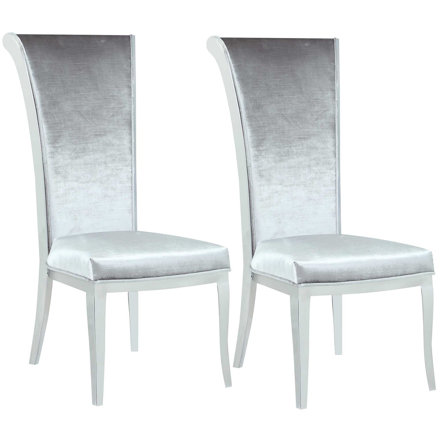 Contemporary High-Back Side Chair - 2 per box | Chintaly - JOY-SC-GRY-FAB