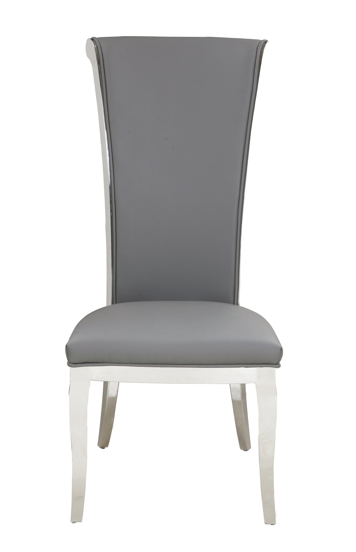 Contemporary High-Back Side Chair - 2 per box | Chintaly - JOY-SC-GRY-PU