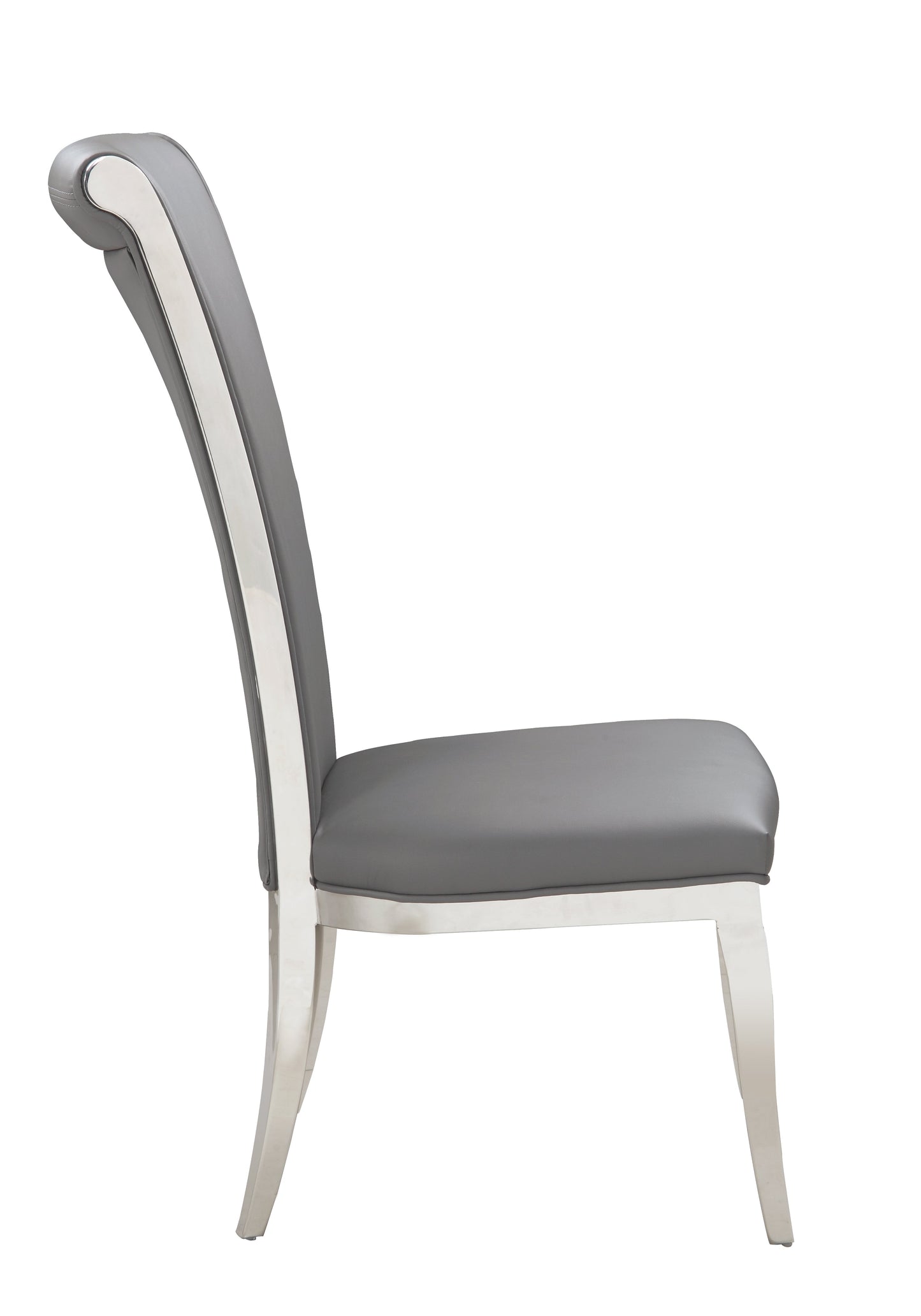 Contemporary High-Back Side Chair - 2 per box | Chintaly - JOY-SC-GRY-PU