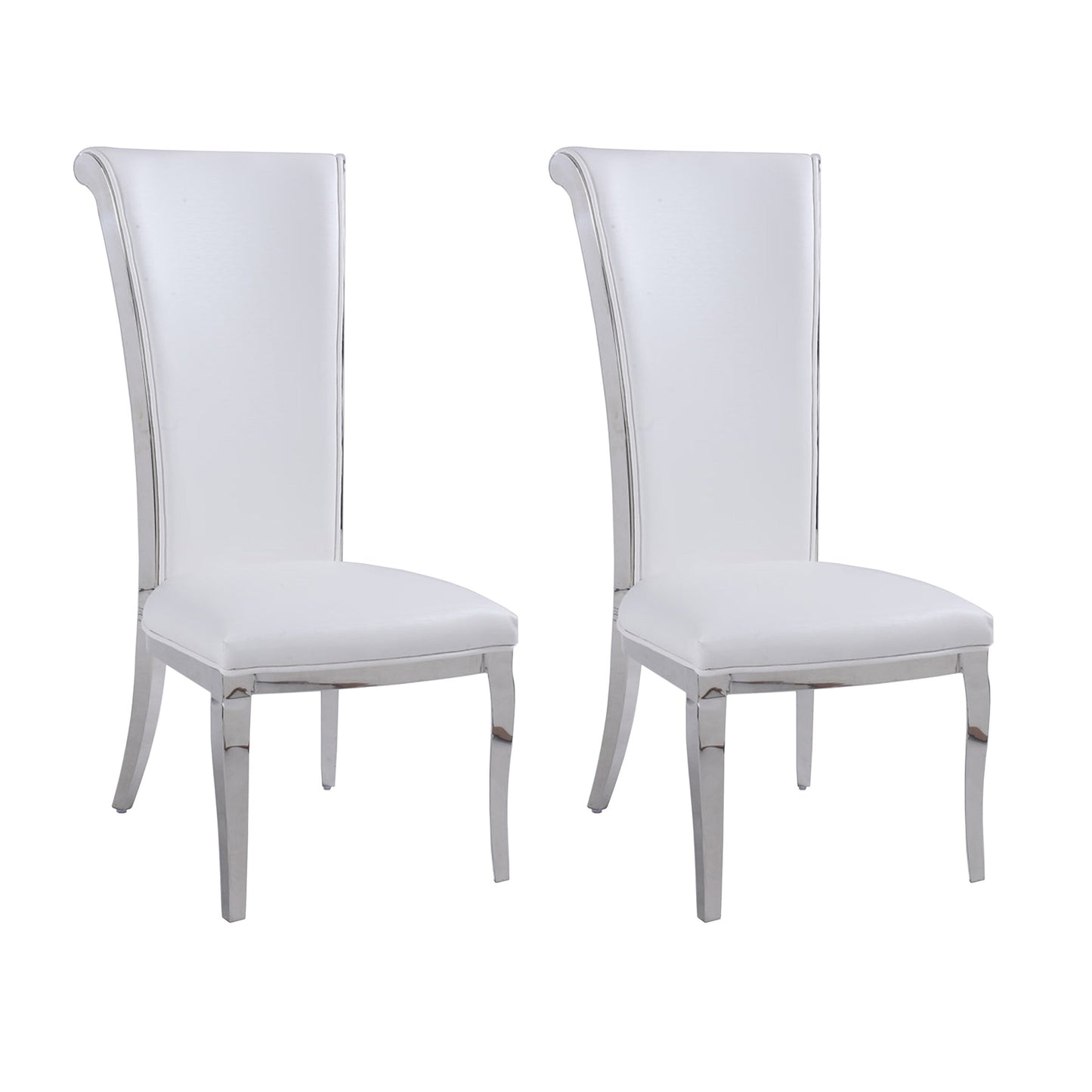 Contemporary High-Back Side Chair - 2 per box | Chintaly - JOY-SC-WHT