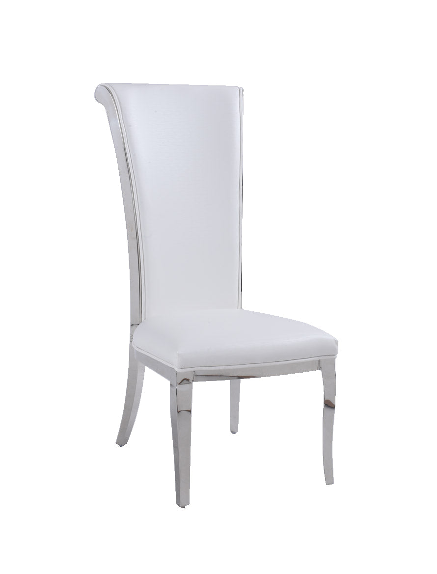 Contemporary High-Back Side Chair - 2 per box | Chintaly - JOY-SC-WHT