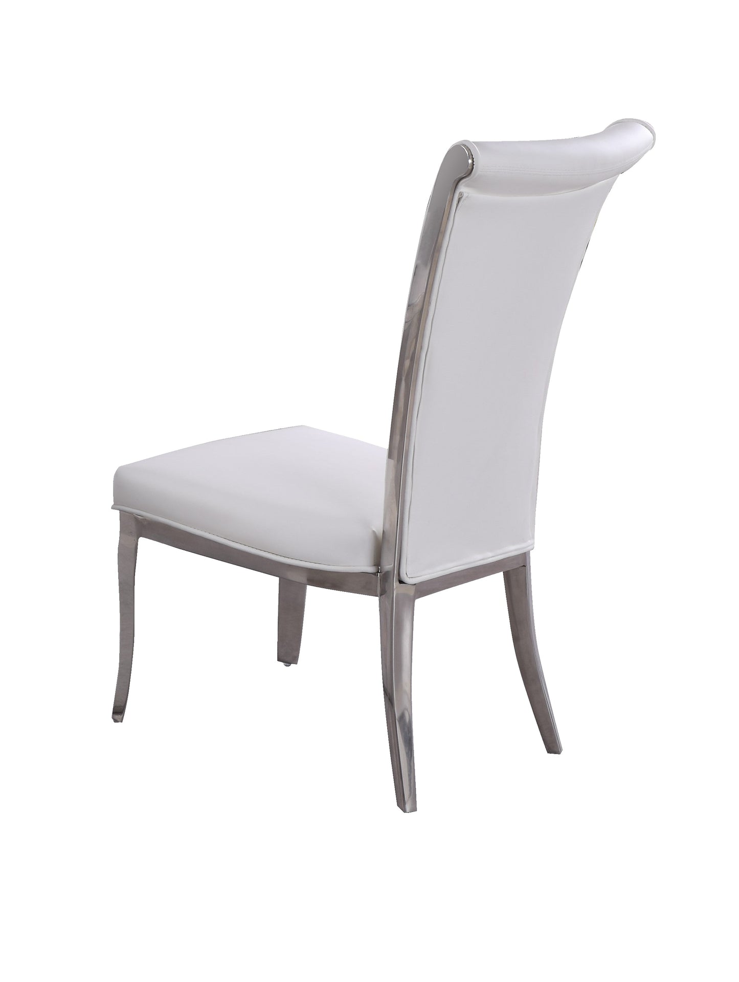 Contemporary High-Back Side Chair - 2 per box | Chintaly - JOY-SC-WHT