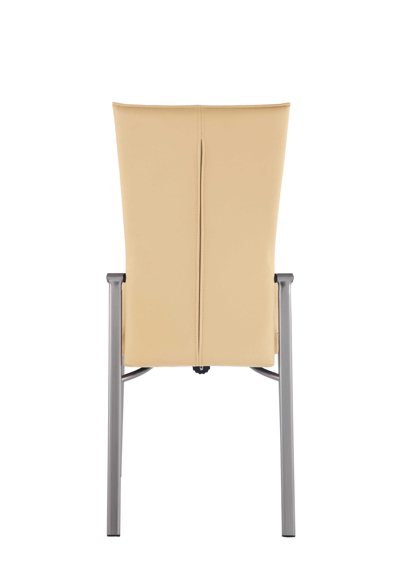 Contemporary Motion-Back Side Chair w/ Brushed Steel Frame - 2 per box | Chintaly - MOLLY-SC-BGE