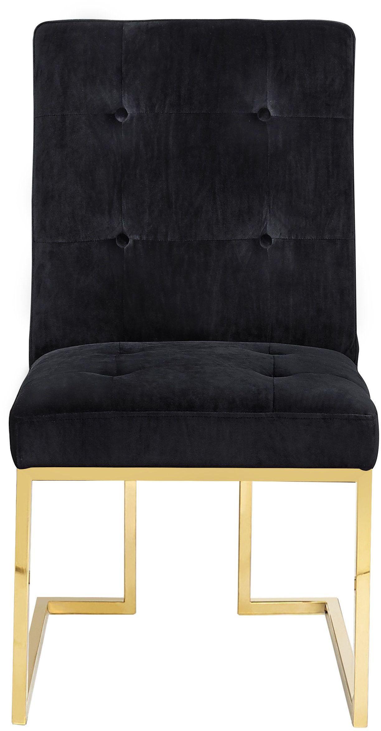 Akiko Black Velvet Chair - Set of 2