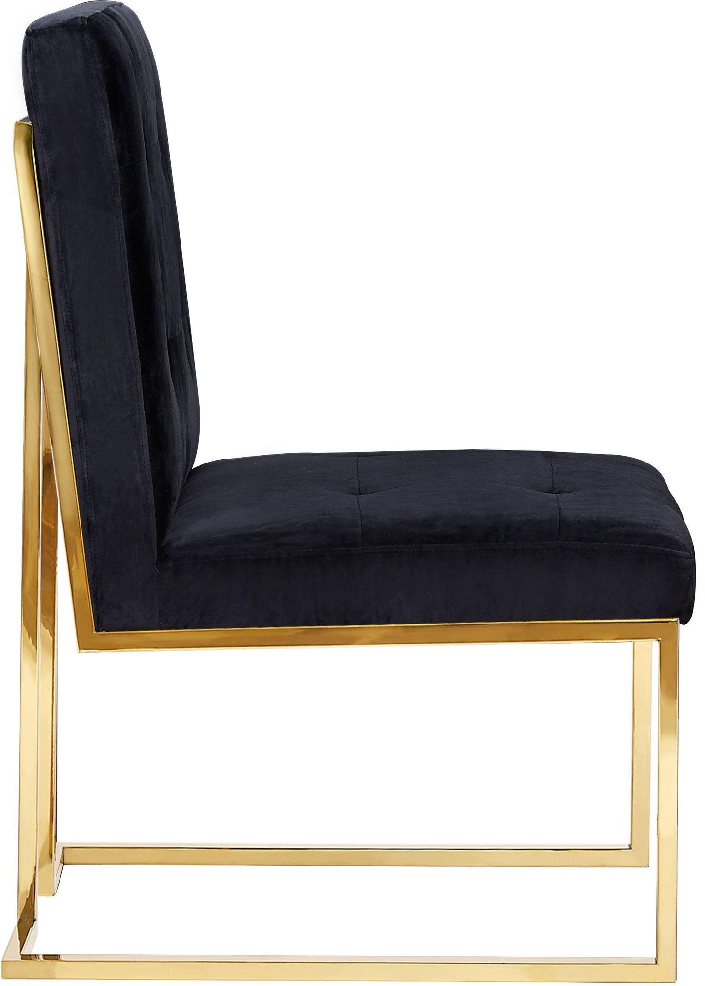 Akiko Black Velvet Chair - Set of 2