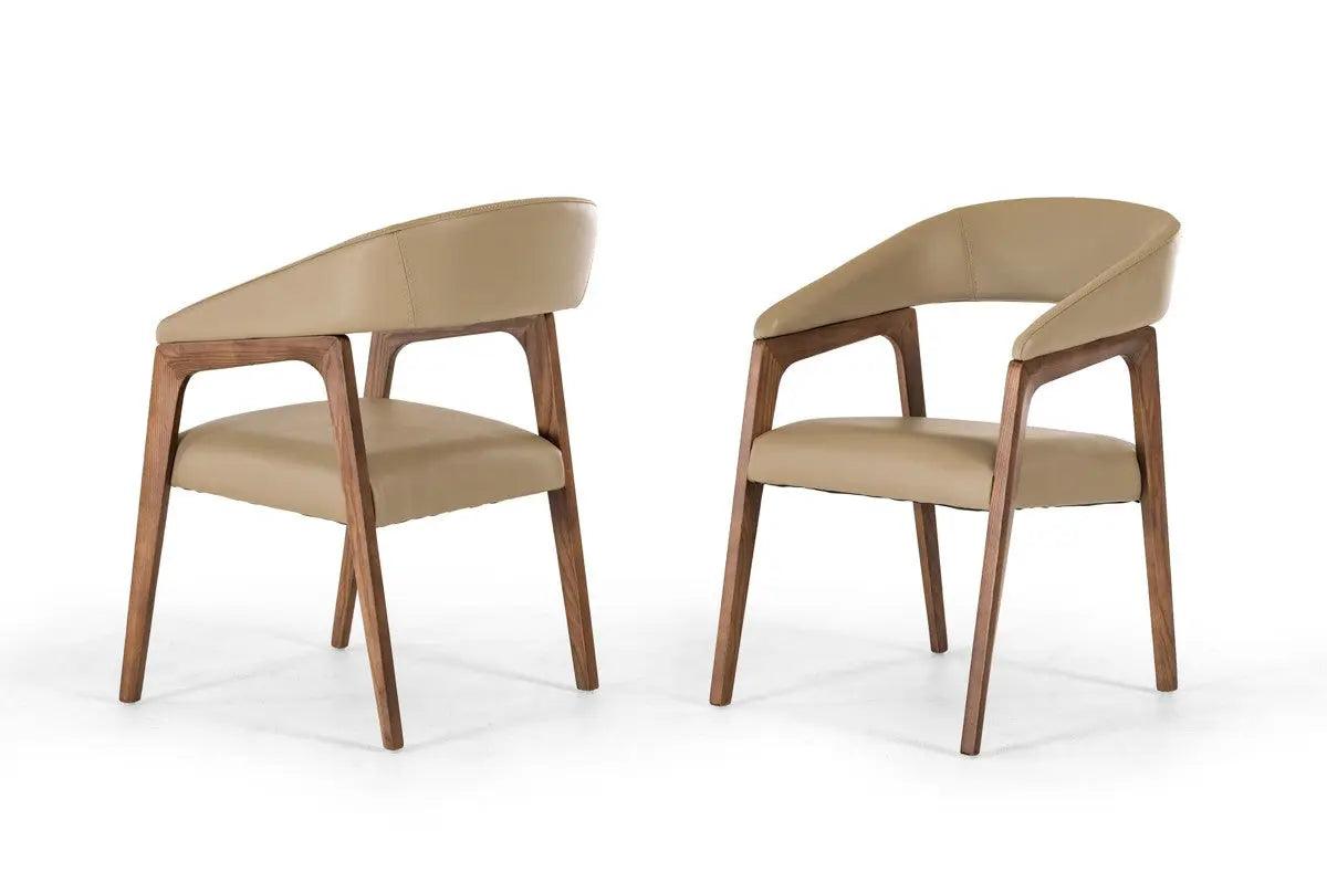 Modrest Clive Taupe & Walnut Dining Chair Vgcsch-1560