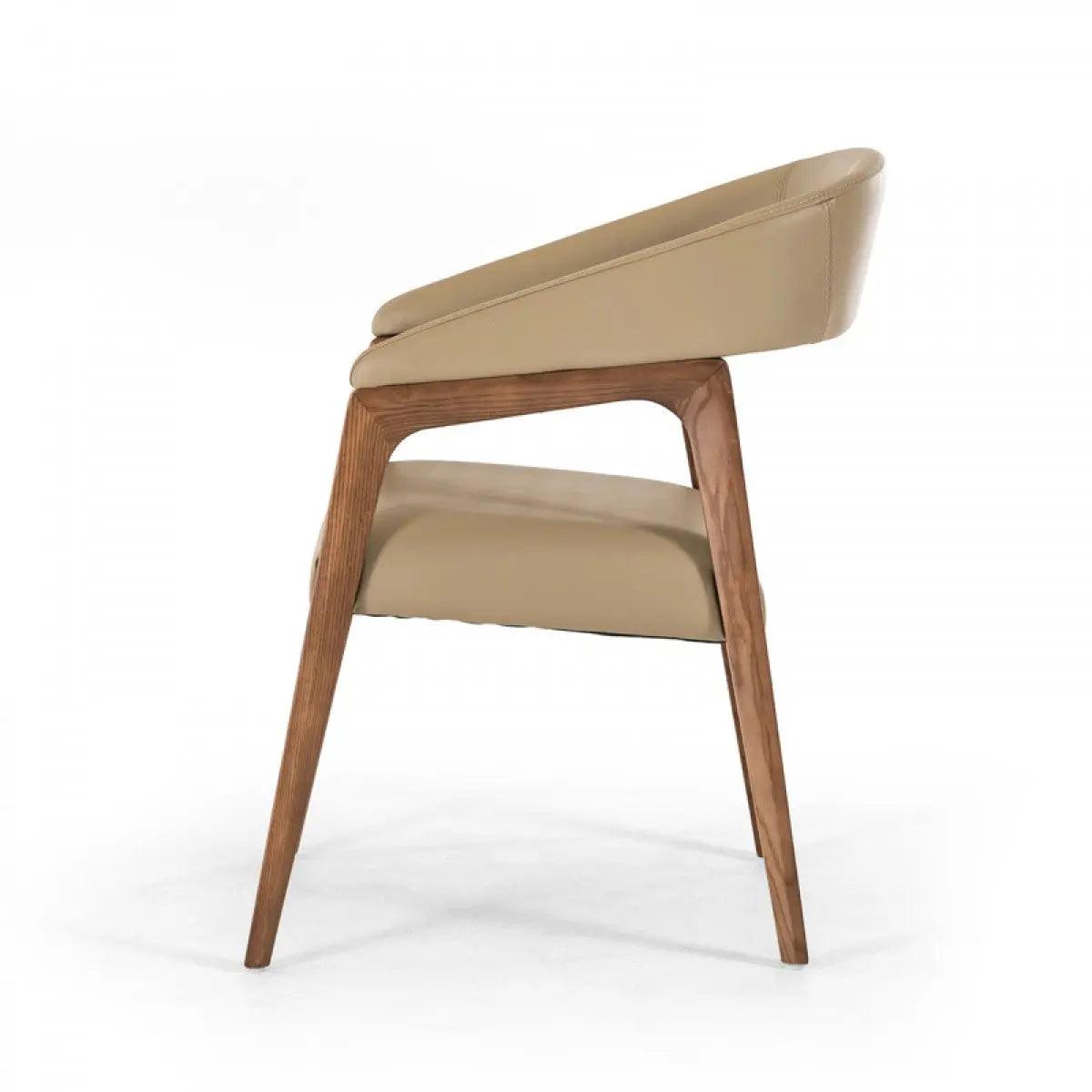 Modrest Clive Taupe & Walnut Dining Chair Vgcsch-1560