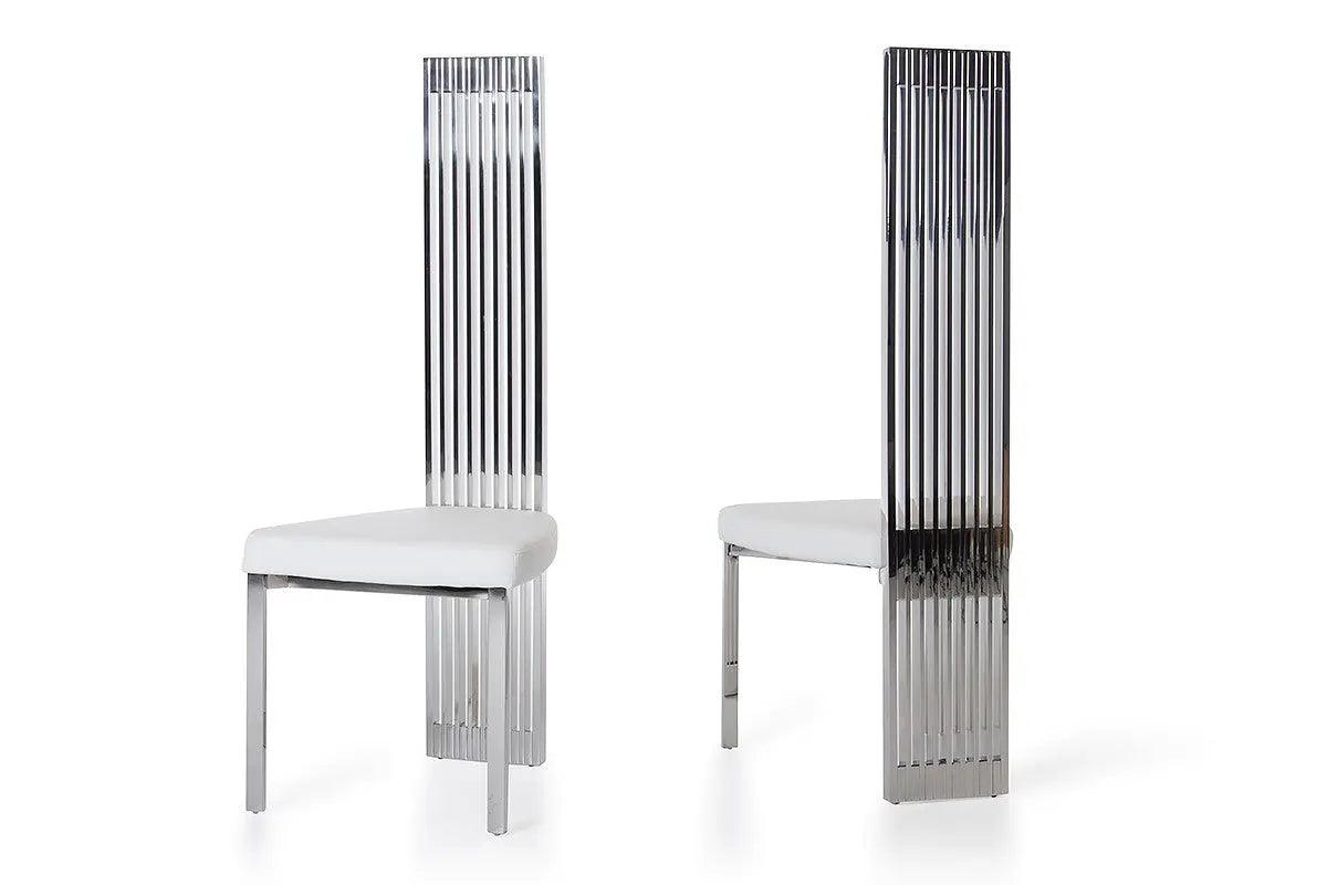 Modrest Elise Modern White Leatherette Dining Chair Vgvcb8372-Wht