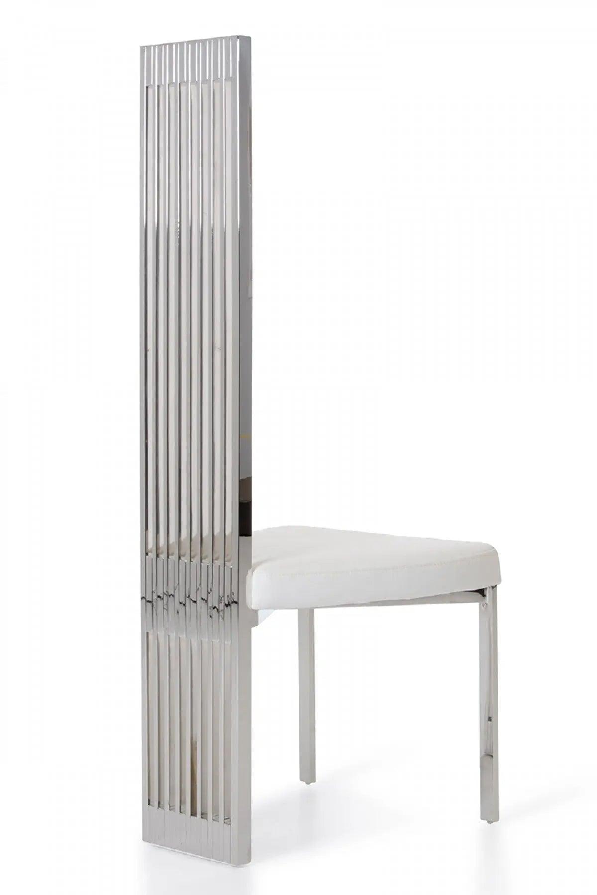 Modrest Elise Modern White Leatherette Dining Chair Vgvcb8372-Wht