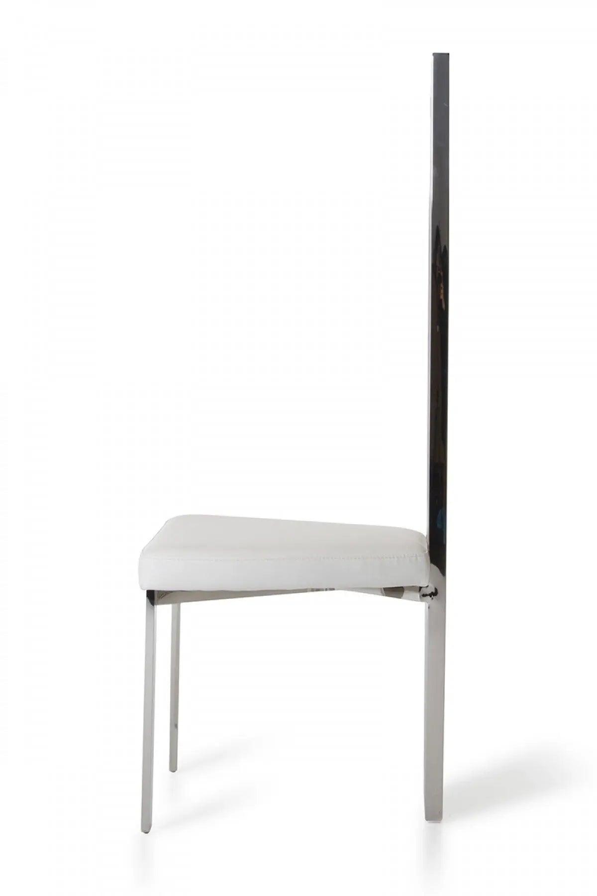 Modrest Elise Modern White Leatherette Dining Chair Vgvcb8372-Wht