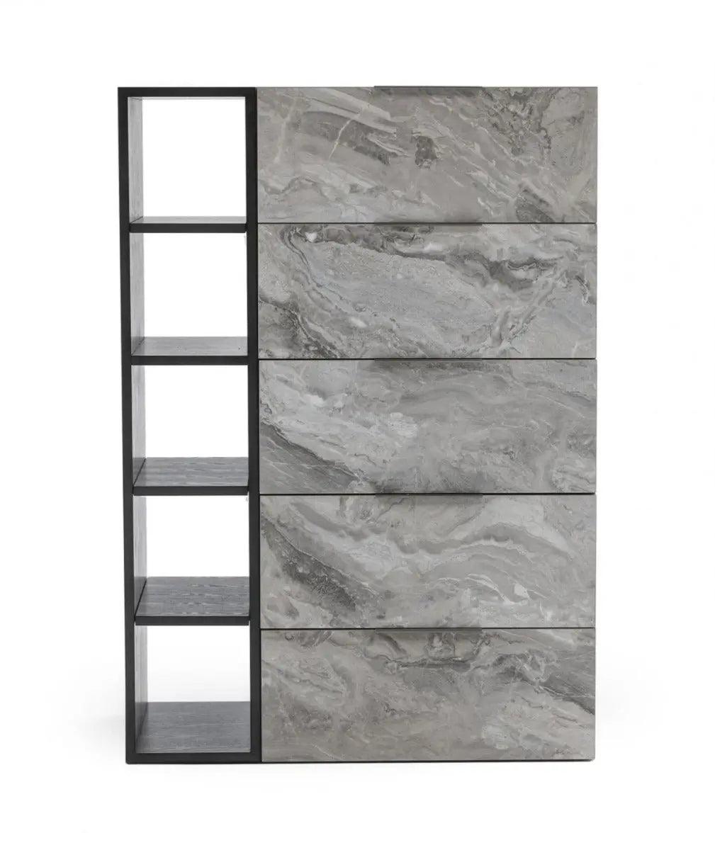 Nova Domus Maranello Modern Grey Wash & Faux Marble Chest Vgmamqt-S25-Br-121-Gry-Chest