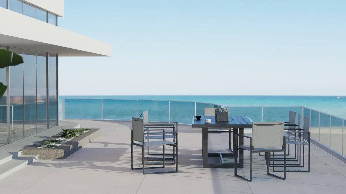 VIG Furniture - Renava Wake Modern Dark Charcoal Outdoor Dining Table - VGGEMONTALK-CH-GRY-2