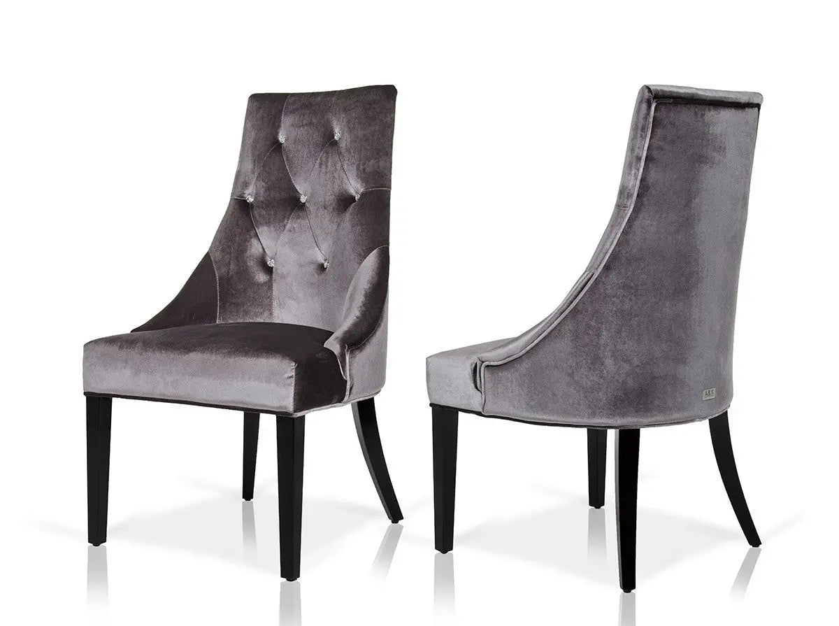 Aa031 Armani Xavira Velour Dining Chair (Set Of 2) Vgunaa031-Gry