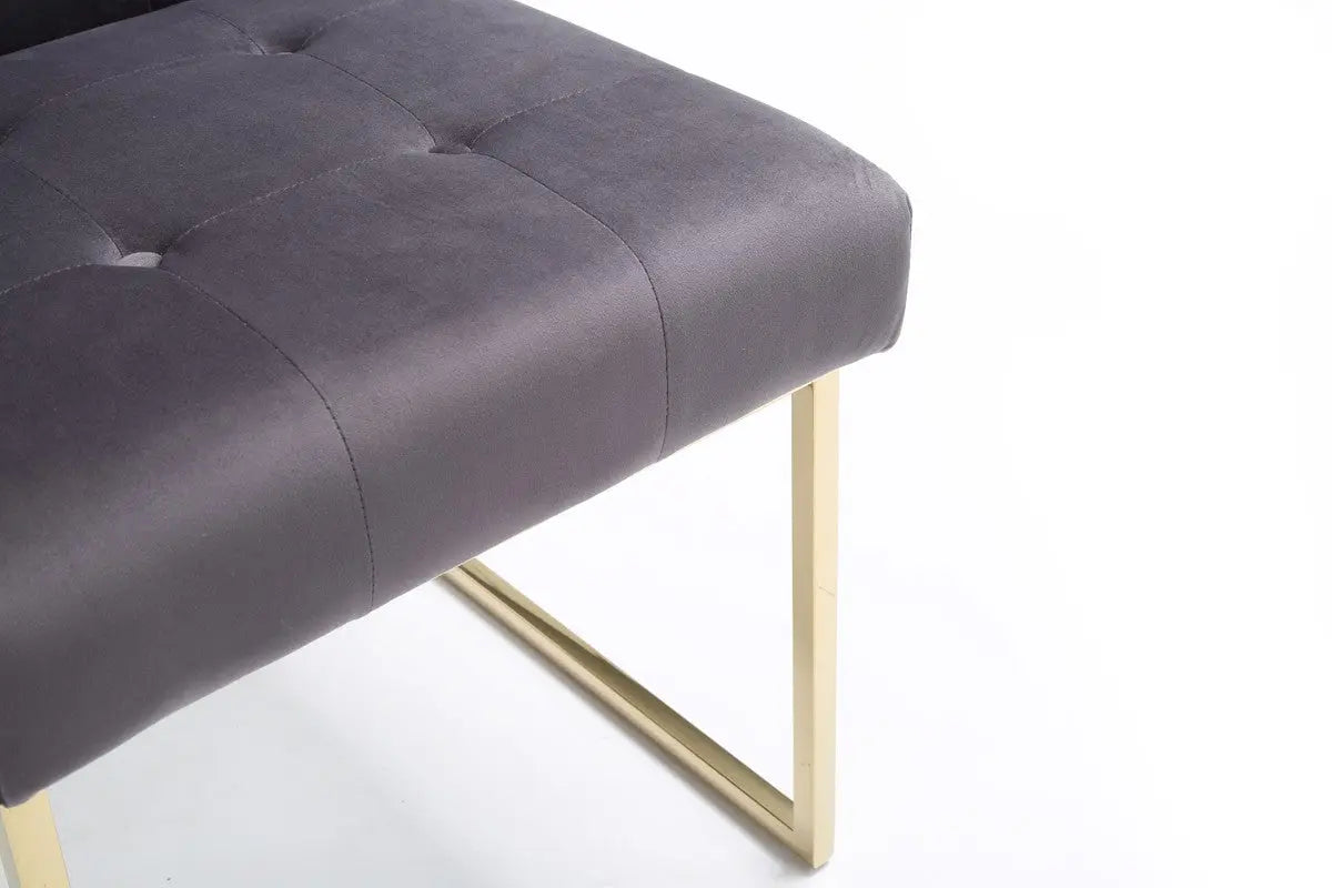 Modrest Legend Modern Grey Fabric & Gold Dining Chair (Set Of 2) Vgvcb012-Grygld