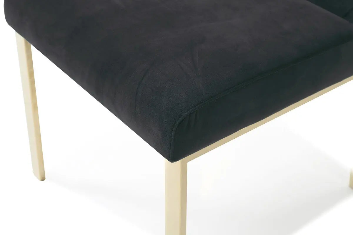 Modrest Reba Modern Black Velvet & Gold Dining Chair (Set Of 2) Vgvcb0258G-Blk