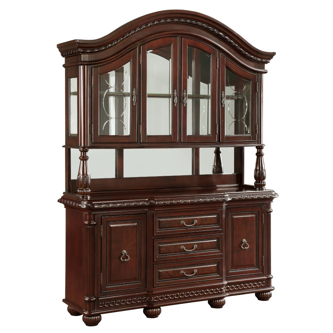 Antoinette Buffet - Elegant Cherry Finish Server with Ample Storage & Intricate Details for Dining