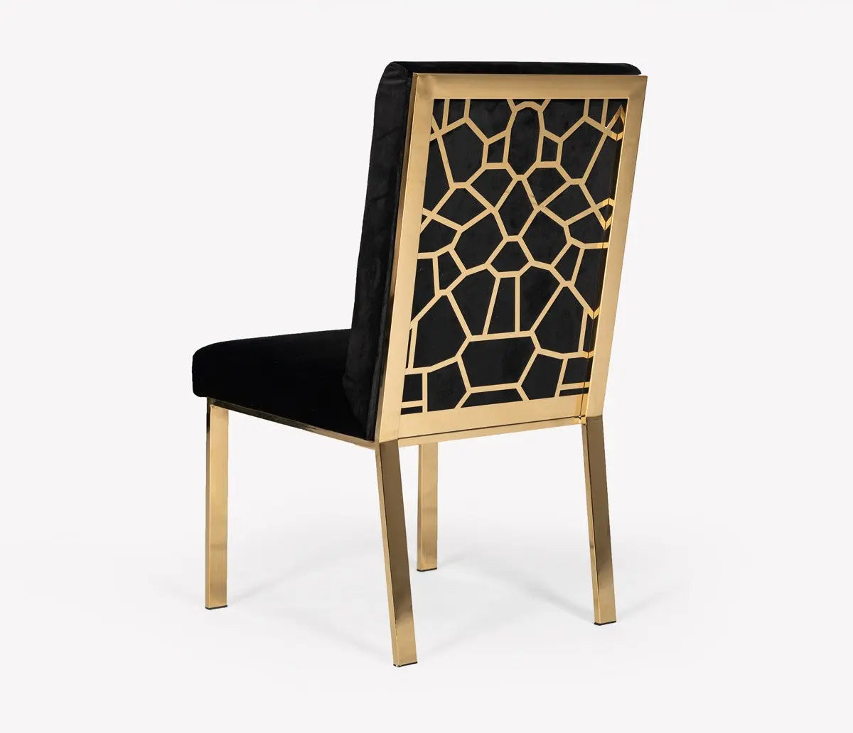 Modrest Reba Modern Black Velvet & Gold Dining Chair (Set Of 2) Vgvcb0258G-Blk