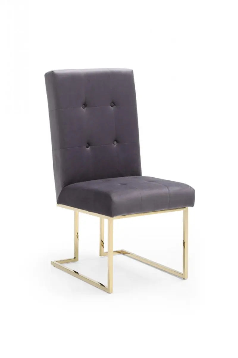Modrest Legend Modern Grey Fabric & Gold Dining Chair (Set Of 2) Vgvcb012-Grygld