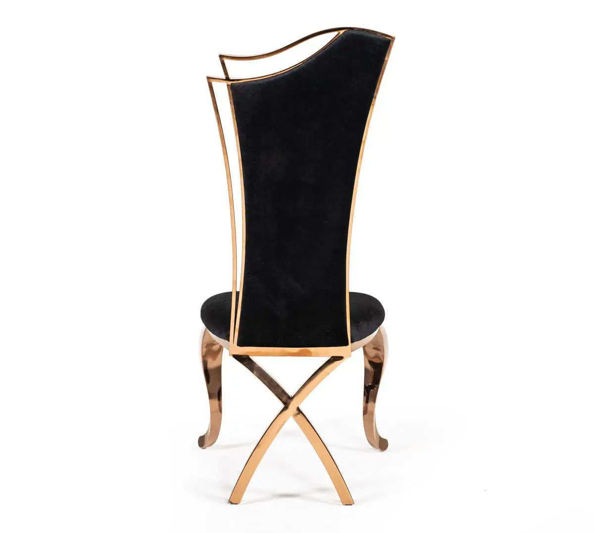 Modrest Bonnie Transitional Black Velvet & Rosegold Dining Chair (Set Of 2) Vgzay906-Blk