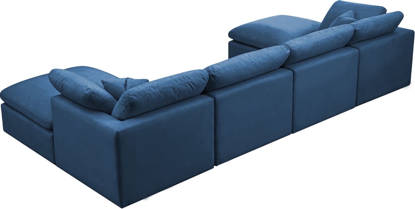 Plush - Cloud Modular Sectional Standart 6 Piece - Navy - Fabric - Modern & Contemporary